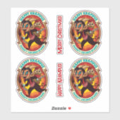 Kerstmis Gelukkige Krampus Ondeugende Kinderen Pas Sticker (Vel)