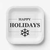 Kerstmis Gelukkige Vakantie Aangepaste Gift Vrolij Papieren Bordje (Voorkant)