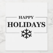 Kerstmis Gelukkige Vakantie Aangepaste Gift Vrolij Wijn Etiket (Enkel label)