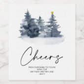 Kerstmis Gelukkige Vakantie Vrolijk Kerstcadeau vo Wijn Etiket (Enkel label)