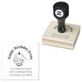 Kerstmis Gelukkige Verjaardag Jezus in Manger Rubberstempel (Gestempeld)