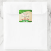 Kerstmis, Gemaakt met Liefde, Gingerbread Meisje Vierkante Sticker (Tas)