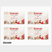 Kerstmis gemaakt met liefde rustieke houten bord rechthoekige sticker (Vel)