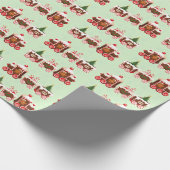 Kerstmis gember brood trein cadeaupapier (Hoek)