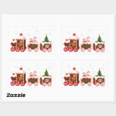 Kerstmis gember brood trein rechthoekige sticker (Vel)