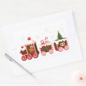Kerstmis gember brood trein rechthoekige sticker (Envelop)