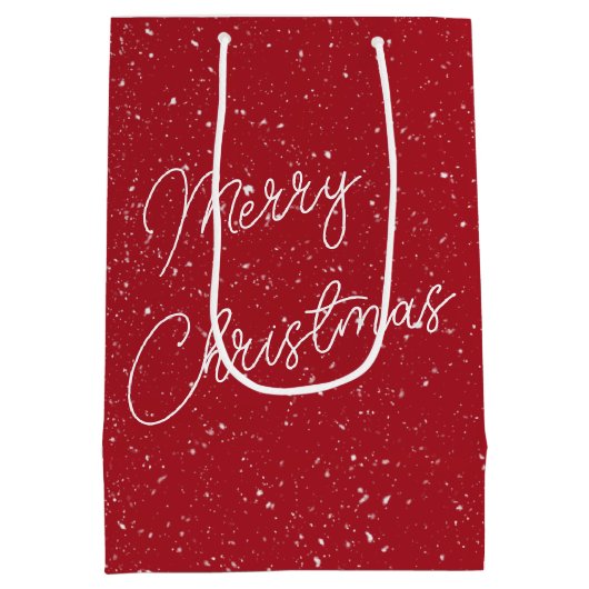 Kerstmis gember kat in sneeuwvlokken medium cadeauzakje (Achterkant)