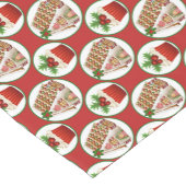 Kerstmis gemberbread cupcake patroon korte tafelloper (Hoek)