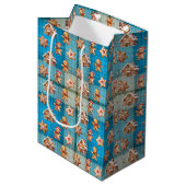 Kerstmis Gemberkoek Huizen en Mannen Medium Cadeauzakje (Voorkant Gekanteld)