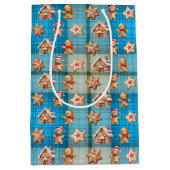 Kerstmis Gemberkoek Huizen en Mannen Medium Cadeauzakje (Voorkant)