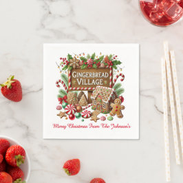 Kerstmis Gemberkoekdorp Servet
