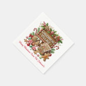 Kerstmis Gemberkoekdorp Servet (Hoek)