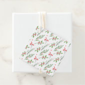 Kerstmis, gemengd met een botanisch patroon, gunst bedankjes labels (In situ)