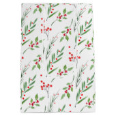 Kerstmis Gemengde Botanische Patroon Medium Gift B Cadeauzakje (Achterkant)