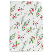 Kerstmis Gemengde Botanische Patroon Medium Gift B Medium Cadeauzakje (Voorkant)