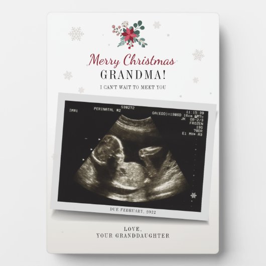 Kerstmis, gender onthullen Ultrasound foto Fotoplaat (voorkant)