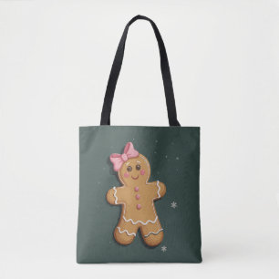 Kerstmis Gengeltel Koek Meisje Roze Strik Coquette Tote Bag