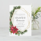 Kerstmis Geometric Weddenschap Bridesmaids Luncheo Kaart (Staand voorkant)