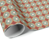 Kerstmis Geometrisch Rood + Groen Cadeaupapier (Rol Hoek)