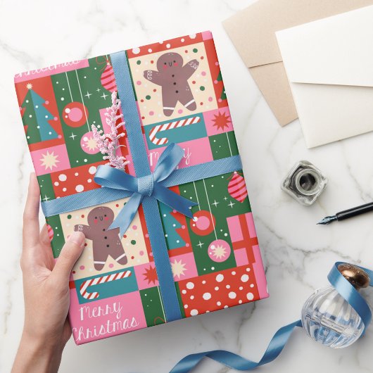 Kerstmis Geometrische vakantie Noel Kerstmis Cadeaupapier