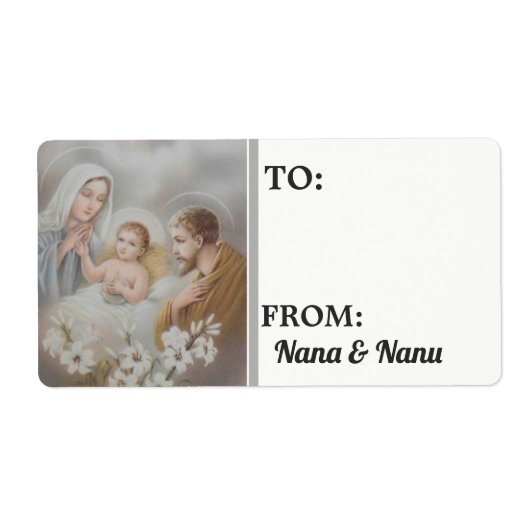 Kerstmis Gepersonaliseerd Etiket (Voorkant)