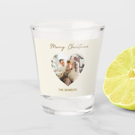 Kerstmis gepersonaliseerd fotoglas shot glas (Voorkant)
