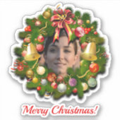 Kerstmis Gepersonaliseerd met uw foto Sticker (Voorkant)