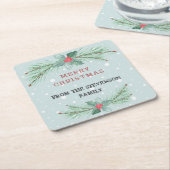 Kerstmis, gepersonaliseerd, Spruce, mistletoe Kartonnen Onderzetters (Schuin)