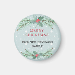 Kerstmis, gepersonaliseerd, Spruce, mistletoe Magneet