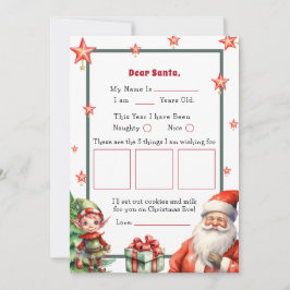 Kerstmis Gepersonaliseerde brief voor Kerstman en Kaart