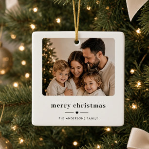 Kerstmis Gepersonaliseerde Familie Foto Keramisch Ornament