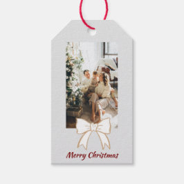 Kerstmis Gepersonaliseerde Foto Cadeaubijsluiter Cadeaulabel