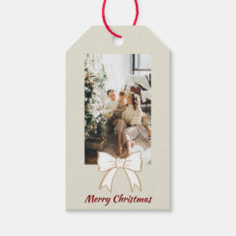 Kerstmis Gepersonaliseerde Foto Gift Label Cadeaulabel