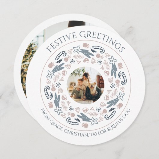 Kerstmis Gepersonaliseerde foto sjabloon vakantie (Voorkant / Achterkant)