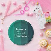 Kerstmis Gepersonaliseerde Groene Familie Kerstmis Papieren Bordje (Feest)