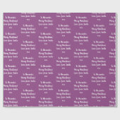 Kerstmis gepersonaliseerde liefde van Santa Paarse Cadeaupapier (Vlak)