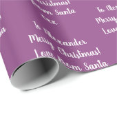 Kerstmis gepersonaliseerde liefde van Santa Paarse Cadeaupapier (Rol Hoek)
