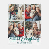 Kerstmis Gepersonaliseerde Moderne Familie Fotocol Fleece Deken (Voorkant)