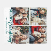 Kerstmis Gepersonaliseerde Moderne Familie Fotocol Fleece Deken (Voorkant (Horizontaal))