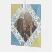 Kerstmis gepersonaliseerde moderne foto glas ornament (Voorkant links)