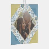 Kerstmis gepersonaliseerde moderne foto glas ornament (Voorkant Rechts)