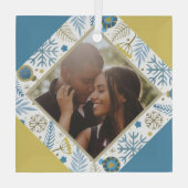 Kerstmis gepersonaliseerde moderne foto glas ornament (Achterkant)