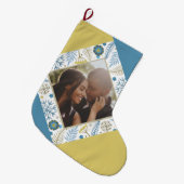 Kerstmis gepersonaliseerde moderne foto grote kerstsok (Voorkant (Hangend))