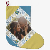 Kerstmis gepersonaliseerde moderne foto grote kerstsok (Voorkant)