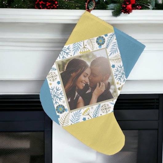 Kerstmis gepersonaliseerde moderne foto grote kerstsok