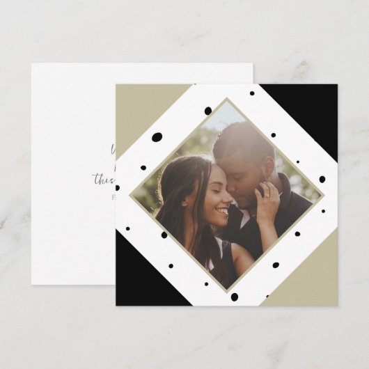 Kerstmis gepersonaliseerde moderne spotty foto feestdagenkaart (Voorkant / Achterkant)