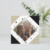 Kerstmis gepersonaliseerde moderne spotty foto feestdagenkaart (Staand voorkant)