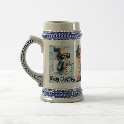 Kerstmis gepersonaliseerde naam bierpul (Links)