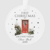 Kerstmis Gepersonaliseerde Nieuwe Huis Ornament (voorkant)