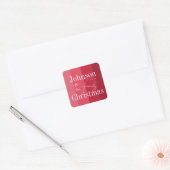 Kerstmis Gepersonaliseerde Rode Familie Kerstmis Vierkante Sticker (Envelop)